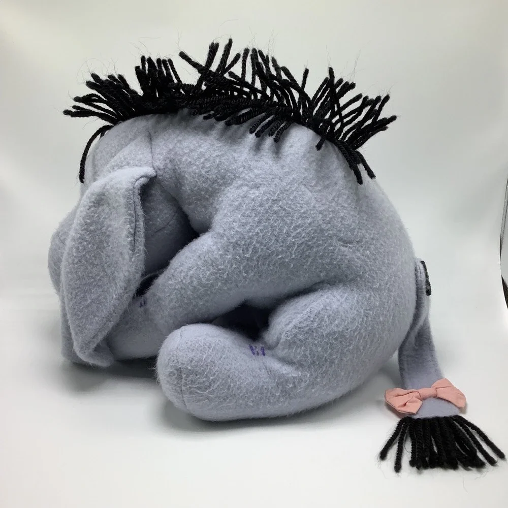 VTG Disney Classic Pooh Eeyore Plush Stuffed‎ Toy Animal Yarn Mane & Tail 12